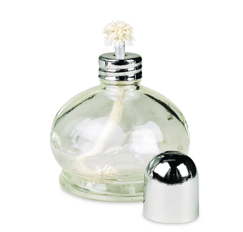 Alcohol Burner, Clear Glass Base, with Adjustable Wick Height