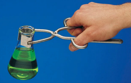Clamp, Flask, Stainless Steel,  Jaws Open Up to 110 mm and Will Accommodate Any Flask Taking No.4 Size Stopper or Larger