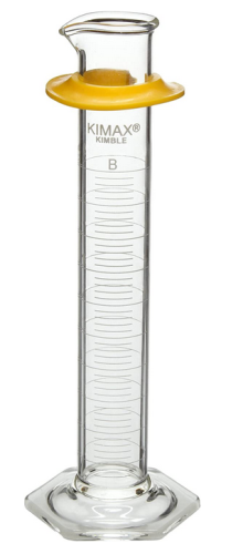 Graduated Cylinder, Double Metric Scale with Bumper, 500 mL, Calibrated To Deliver, 20030-500