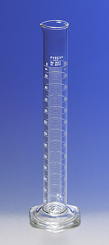 Graduated Cylinder, PYREX, Double Metric Scale, Calibrated To Contain, Economy, 1 L, Corning 3025-1 L