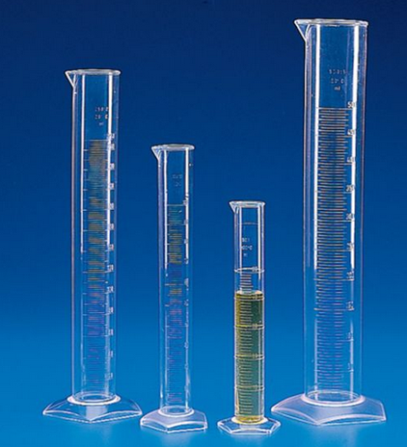 Graduated Cylinder, TPX Polymethylpentene (PMP), Class B, Molded Graduations, 100 mL, 30/CS, Globe Scientific, 601573