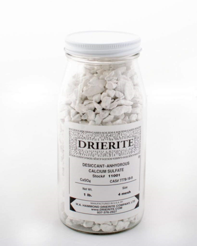 Regular Drierite, Anhydrous Calcium Sulfate, 4 Mesh, Non-Indicating, 1 lb.