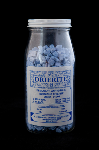 Indicating Drierite, Anhydrous Calcium Sulfate, 4 Mesh, 1 lb.