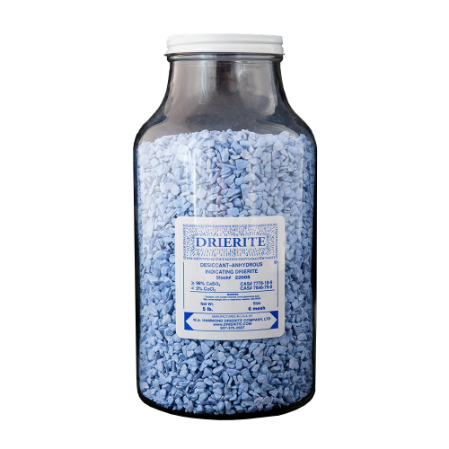 Indicating Drierite, Anhydrous Calcium Sulfate, 6 Mesh, 5 lb.