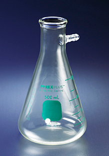 Flask, PyrexPlus, Filtering, Heavy Wall, Protective Coating, Tubulation, Graduated, 2000 mL, Corning 65340-2 L