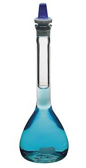 Flask, Pyrex, Volumetric, Class A, Polyethylene Stopper, 100 mL, Corning 5642-100