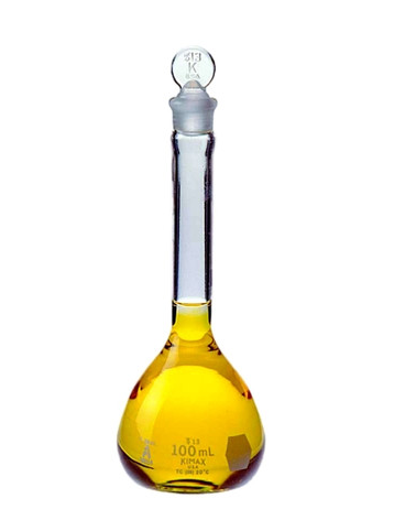 Flask, Volumetric, Class A, with Standard Taper Stopper, 50 mL, Kimble 28014-50
