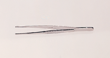 Forceps, Specimen, Stainless Steel, Serrated Tips, Straight, 6 in.