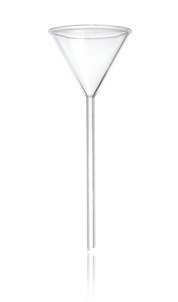 Funnel, Borosilicate Glass, Long Stem, 65 mm Top I.D., 150 mm Stem Length, 28900