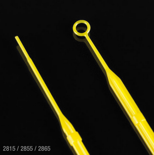 Inoculation Loop, Rigid, 10 microliters with Needle, with Calibration Certificate, STERILE, Individually Wrapped, Yellow, Globe Scientific, 2855