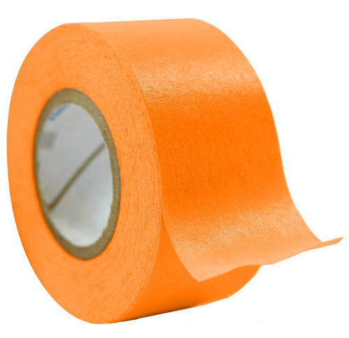 Label Tape, Orange, Pressure Sensitive, 1 in. Width in a 500 inch Roll