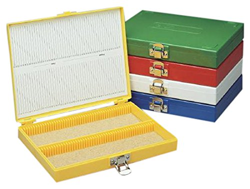 Microscope Slide Box, Polyproylene, holds 25 - 3 in. x 1 in. Slides, Numbered Slots, 144/CS; Maryland Plastics L-1500 [REPRESENTATIVE IMAGE]