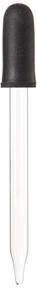Pipet, Glass, Medicine Dropper, Straight Tip, 3 in. Fitted with a 1 mL Rubber Bulb (REPRESENTATIVE IMAGE)