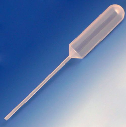 Transfer Pipet, 1.2 mL, General Purpose, 65 mm, Bulb Draw - 0.9 mL, 500/PK, Globe Scientific, 138040