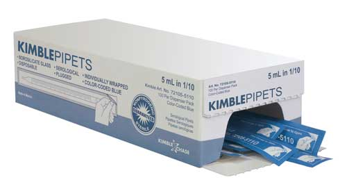 Pipet, Serological, Disposable, 1 x 0.1 mL, Sterile, Individually Wrapped, Plugged, 1 mL, 1000/CS, 72105-11100