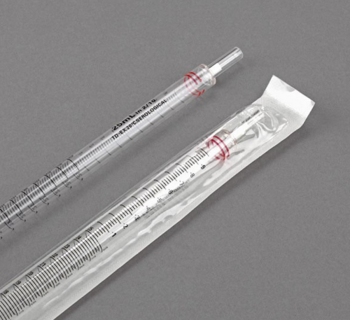 25 mL Serological Pipette, Sterile, Individually Wrapped, Polystyrene, Globe Scientific, 1780