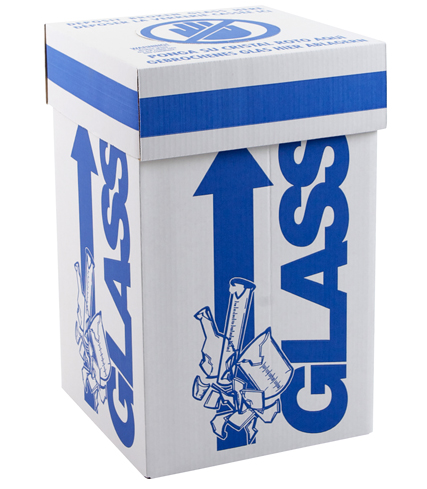 Broken Glass Disposal Box, Floor Model, Holds 15 lbs., 12 in. x 12 in. x 27 in.