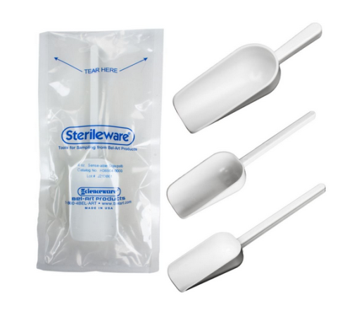 Scoop, Sampling, Sterilized Polystyrene, Individually Wrapped, 60 mL Capacity, 203 cm Long, Case of 100, Bel Art Products, H36902-0000