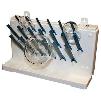 Lab-Aire II Labware Drying Rack, Single-sided, Non-Electric, 19 peg, 14.75 x 5 x 9.4 in., Bel Art Products, F18933-0011