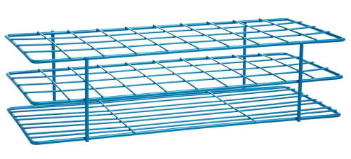Test Tube Rack, Poxygrid Wire, Blue, Holds 22-25 mm Tubes, 40 Place