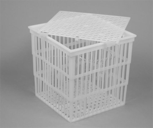 Test Tube Basket, Polypropylene, 9 x 9 x 9 in. with Lid, Bel Art Products, F18739-0010
