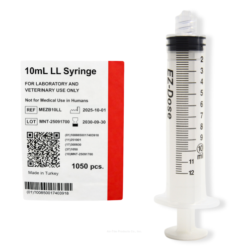 New Syringe, EZ-Doze Luer Lock, 10 mL, 150/PK, Non-Sterile, Air-Tite, MEZB10LL