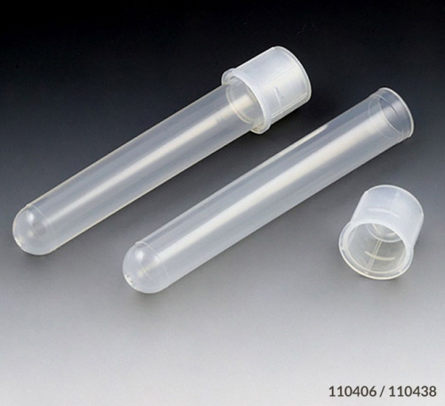 Culture Tube, 12 x 75 mm, (5 mL), Polypropylene, Attached Dual Position Snap Cap, STERILE, 500/CS (in 20 Bags of 25 Tubes), Globe Scientific, 110438