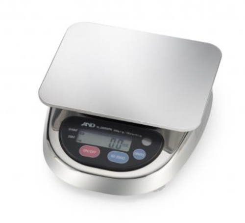 Balance, Compact Washdown, 3000 g x 1 g, NTEP Certified Model Legal for Trade, A&D Weighing, HL-3000LWPN