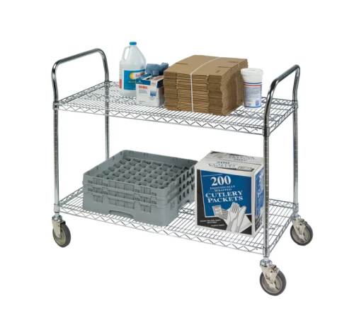 Heavy Duty Utility Cart, 2-Shelf, 24 in. x 60 in. x 39 in. H, 1200 lb. Capacity