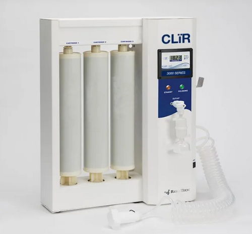 High Purity Water System with 0.05 micron Capsule Ultrafilter, CLiR 3000 Series, Type 1 Water, 18.2 Megohm-cm, 2.0 to 4.0 lpm Feed Supply, ResinTech, CLS-3300