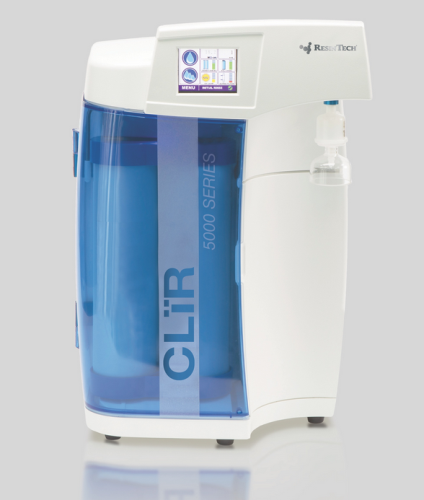 Ultrapure Lab Water System, CLiR 5400 Benchtop Configuration with TOC Monitoring, UV Disinfection & Ultrafiltration, 120 V, ResinTech, CLS-5400-S-1-TOC