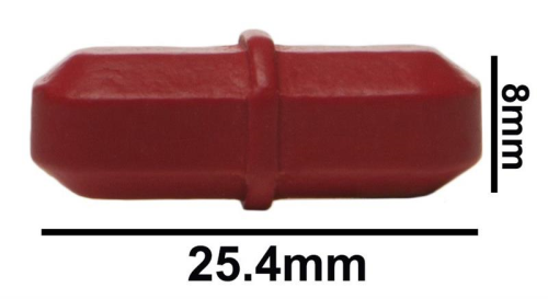 Spinbar Teflon Octagonal Magnetic Stirring Bar, 25.4 x 8 mm, Red, Bel Art Products, F37109-0010