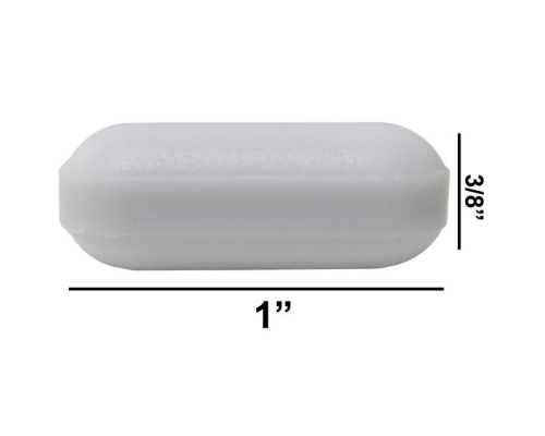 Spinbar Teflon Polygon Magnetic Stirring Bar, 25.4 x 9.5 mm (1 x 3/8 in.), White, without  Pivot Ring, Bel Art Products, F37120-0038