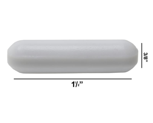 Spinbar Teflon Polygon Magnetic Stirring Bar without  Pivot Ring, 38.1 x 9.5 mm (1-1/2 x 3/8 in.), White, Bel Art Products, F37120-0112