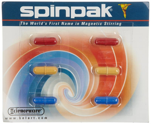 Spinbar Telfon Octagon Magnetic Stirring Bar Assortment 6/PK, Assorted Colors, Bel Art Products, F37163-0000