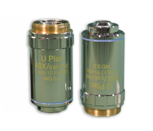 Plan Semi Apochromat Phase 40X Spring Loaded N.A. 0.65  W.D. 0.5 mm, Meiji Techno America, MA841
