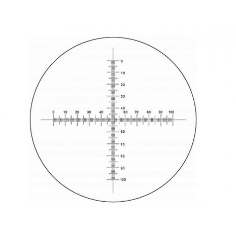 Cross-line Reticle 0.1 mm Graduations  21 mm Diameter, Meiji Techno America, MA540 (Representative Image)