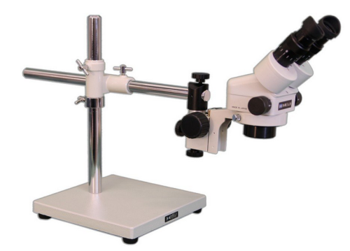 Binocular Stereomicroscope with SWF 10X Eyepieces, Universal Boom Stand & F Focusing Mount, Meiji Techno America, EMZ-5/S-4100/FX
