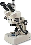 MEIJI EMZ-5TRB Trinocular Stereomicroscope with Transmitted/Reflected Light Stand, PB-Stand/F-Focusing Mount, SWF 10X (2) Eyepieces