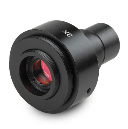 Universal SLR Adapter With Built-In 2X Lens For Standard 23.2 mm Tube, Needs T2 Adapter, Globe Scientific, EAE-5130