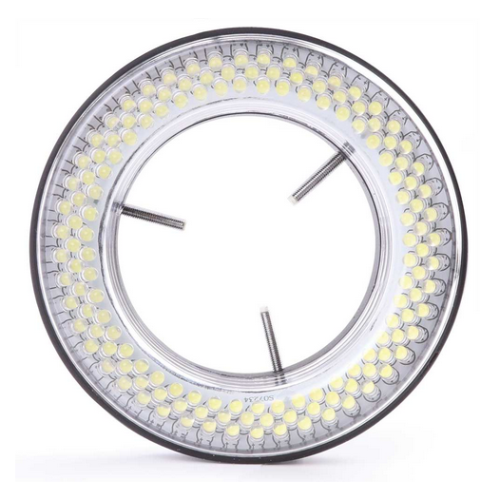 Ring Illuminator With 144 LEDS With Adjustable Light Intensity, External Power Supply 100-240 VAC / 12 VDC (50/60Hz), With Segment Controller, Brightness Of 23,000 LUX at 100 mm Distance and Color Temperature of 6500K, Mounting For Stereo Head with Diamet