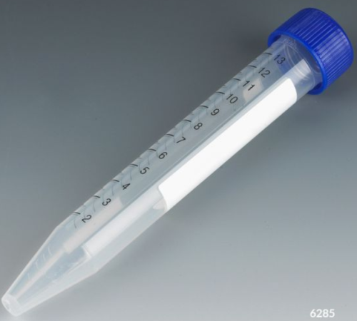 Centrifuge Tubes, General Purpose, Sterile 15 mL Polypropylene with Caps, Graduated, 500/CS, 6285