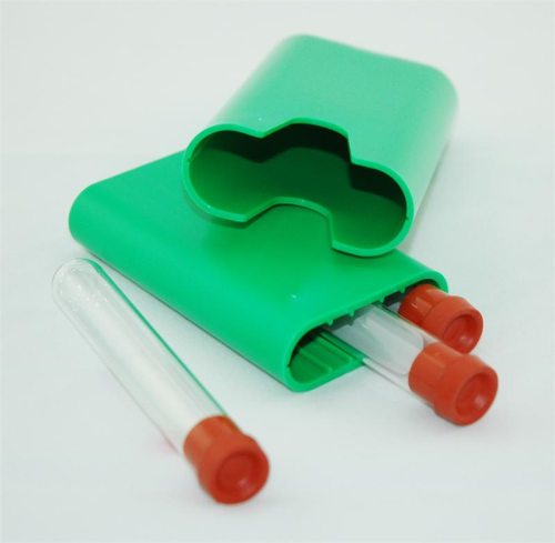 Two-Part Carrying Case for BD Vacutainer Tubes, Includes Plastic Base with Space for Three Tubes, and Cover