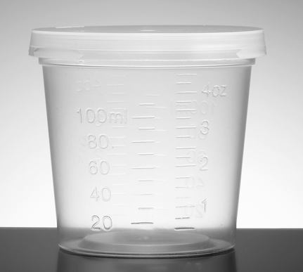 Sterile Lid for Sterile Sample Containers, Disposable (Shown with Container)