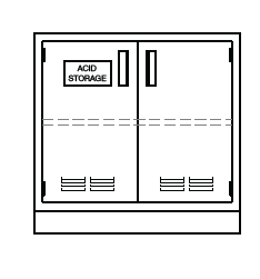 Metal Standing-Height Acid Storage Cabinet, Two Hinged Doors, 36 in. Wide Prime Industries, ASB3536-22D