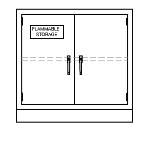 Standard Flammable Storage Cabinet, 35 in H x 18 in D x 24 in W, 1 Left Hinged Door, Prime Industries, FSB3524-100L