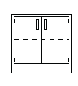 Metal Standing-Height Base 2 Full Height Doors with Adjustable Shelf, 48 in. Wide, Prime Industries, B3548-200