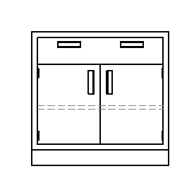 Metal Standing-Height Cabinet (35 in.) with 2 Full Width Drawer and 2 Doors, with Adjustable Shelf, 48 in. Wide, Prime Industries, B3548-210