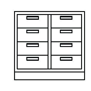 Metal Standing-Height Base Cabinet with 8 Drawers in 4 Drawer Columns, 36 in. Wide, Prime Industries, B3536-080