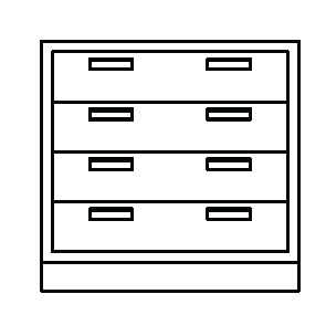 Metal Standing-Height Base 4 Full Width Drawer Cabinet with Equal Depth Drawers, 48 in. Wide,  Prime Industries, B3548-040
